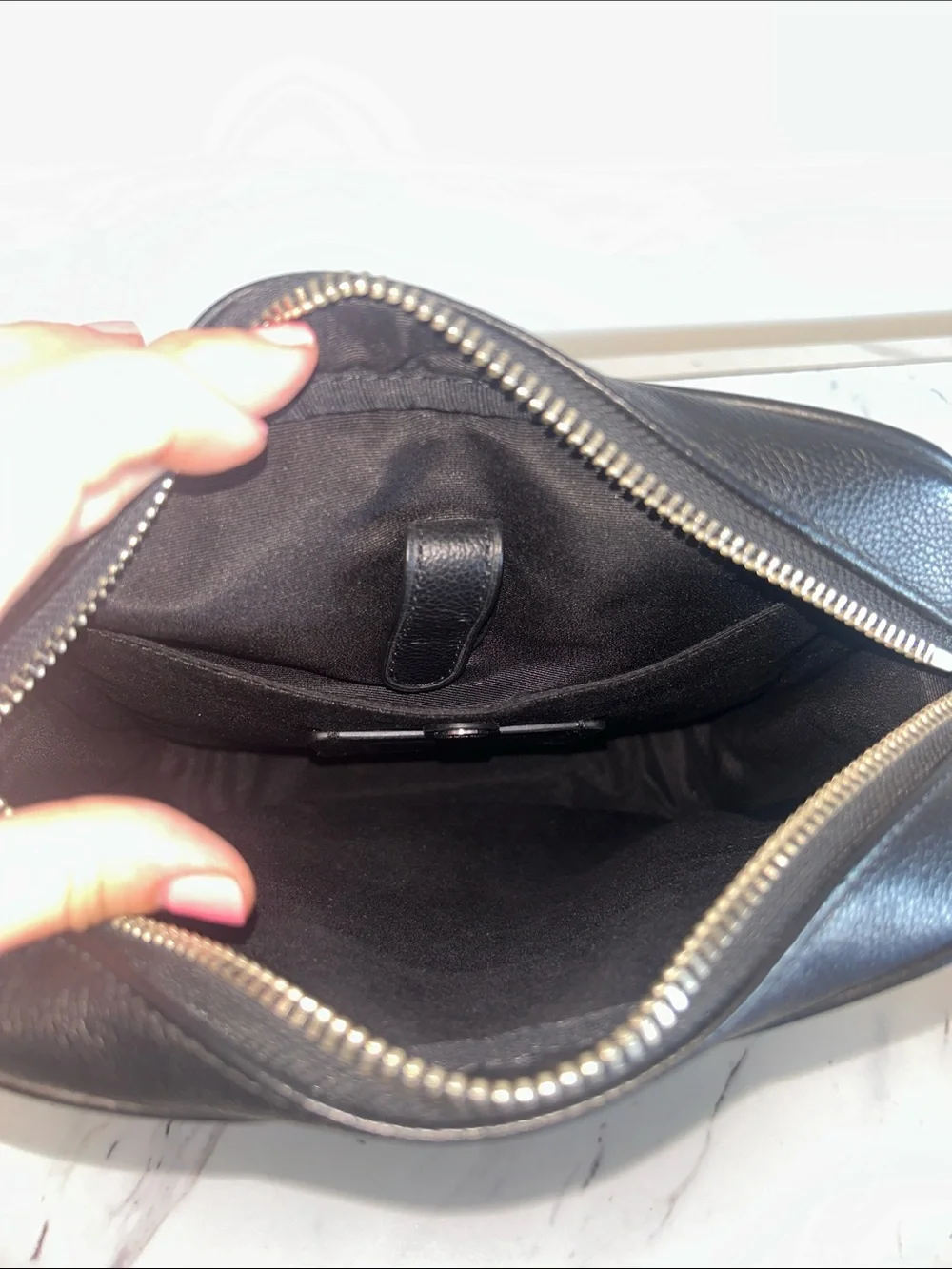 Coach Black Pebbled Leather Messenger Crossbody Bag